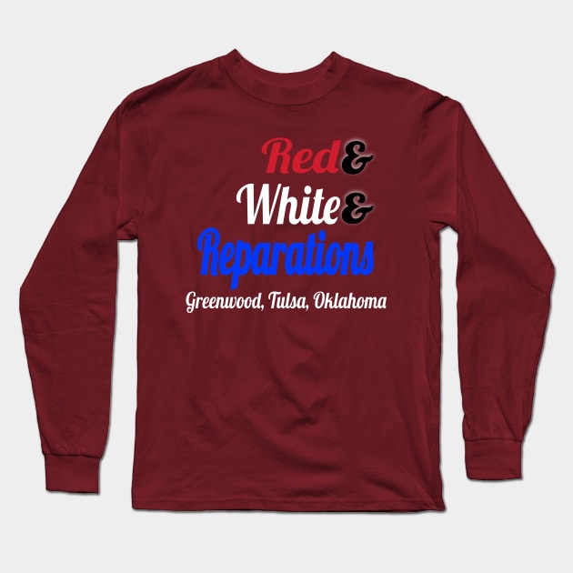 Red& White& Reparations Long Sleeve T-Shirt by SubversiveWare